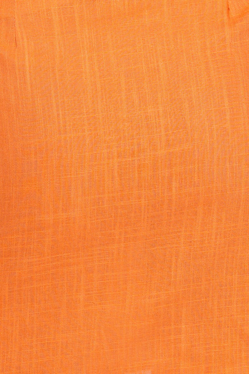 Orange Mini Skirt High Rise