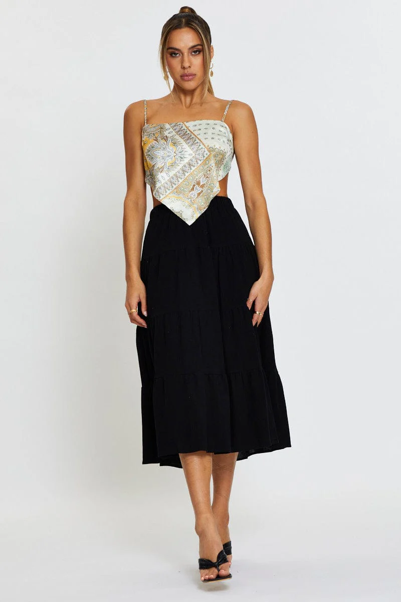 Boho Print Scarf Top Crop