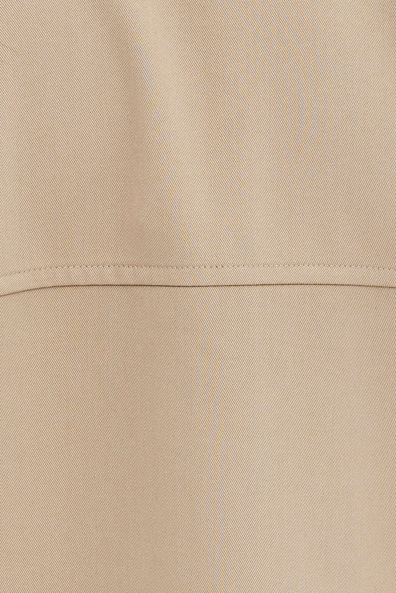 Camel Shirt Long Sleeve Collared Oversized Button Up