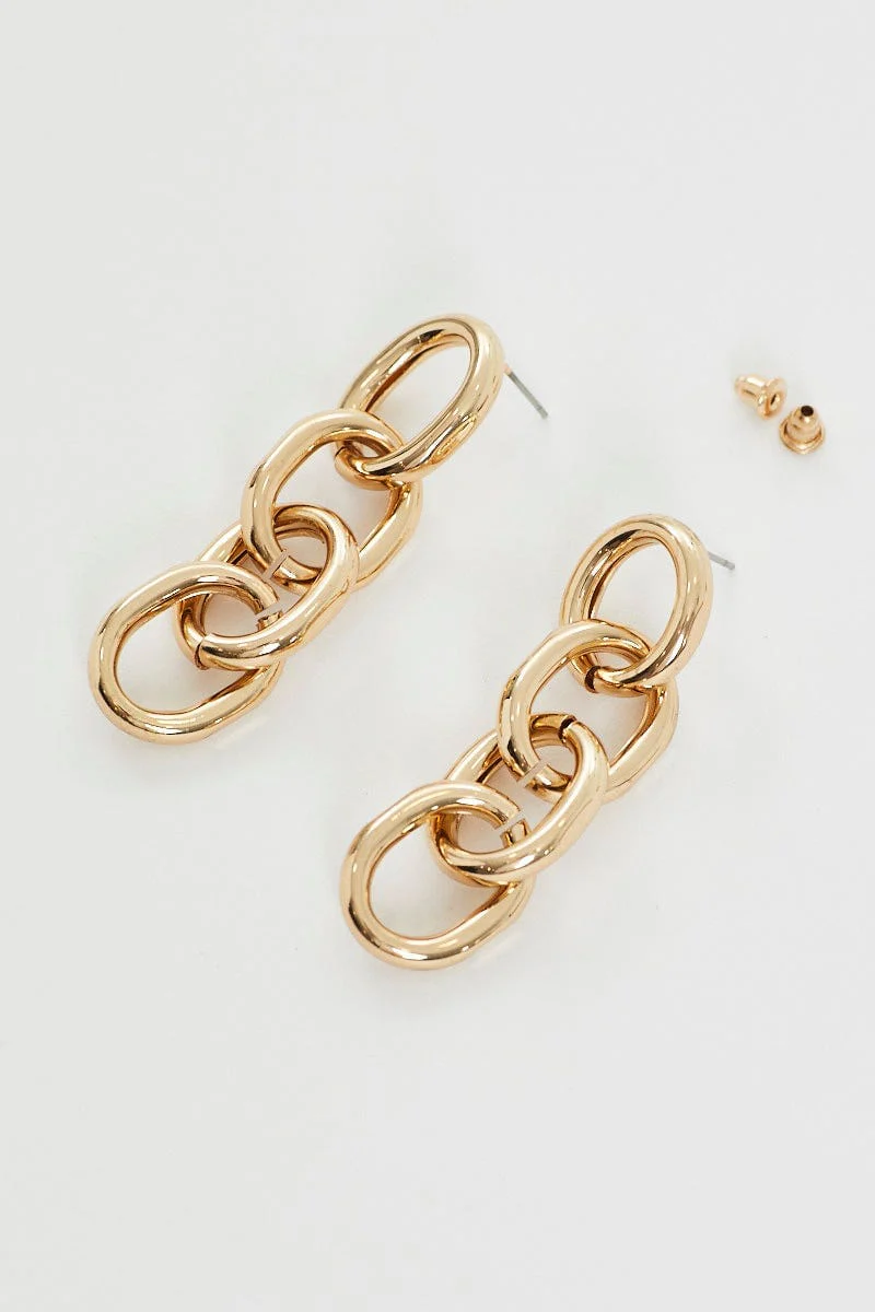 Metallic Circle Drop Earrings
