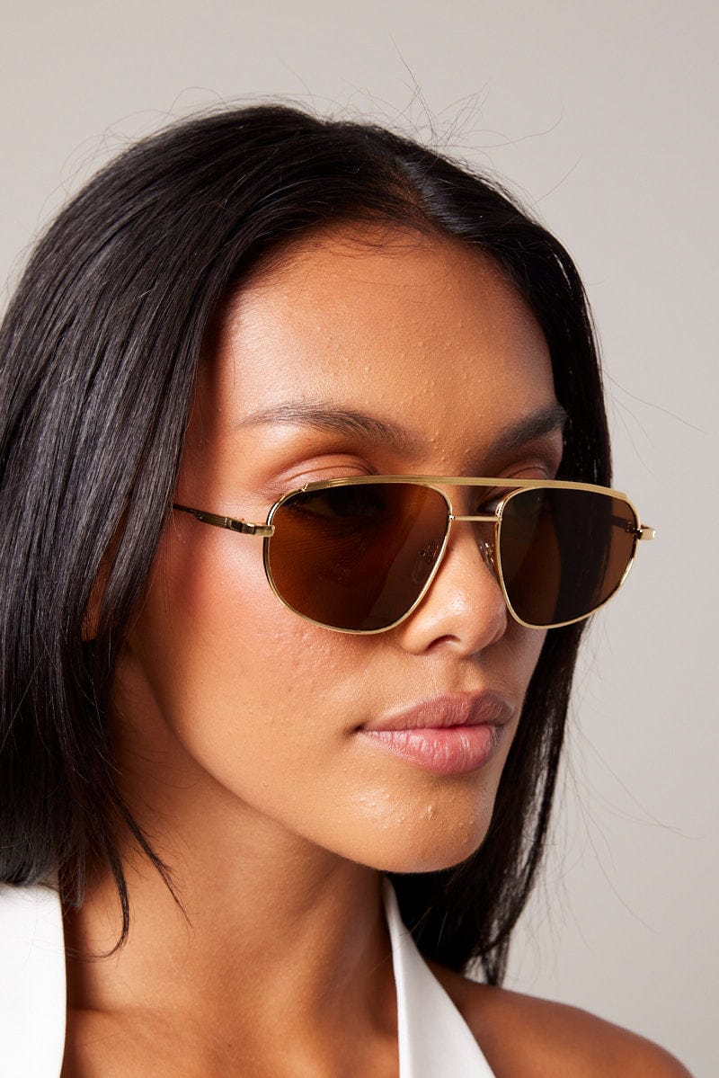 Brown Aviator Sunglasses