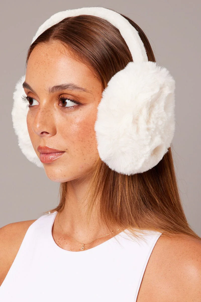 White Fluffy Ear Muffs
