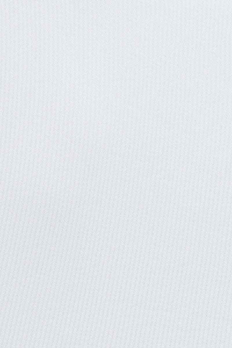 White Top Long Sleeve Round Neck Seamless