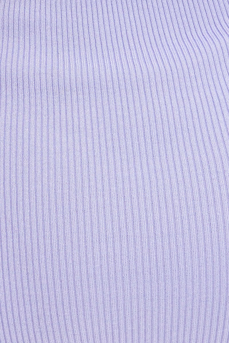 Purple Knit Dress Sleeveless Sweatheart Midi