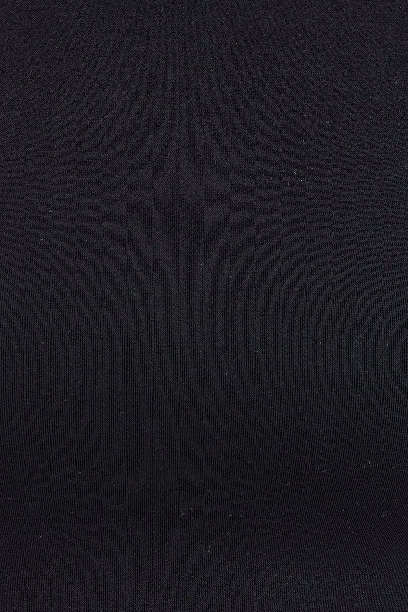 Black Tank Top Crew Neck Washed Seamless