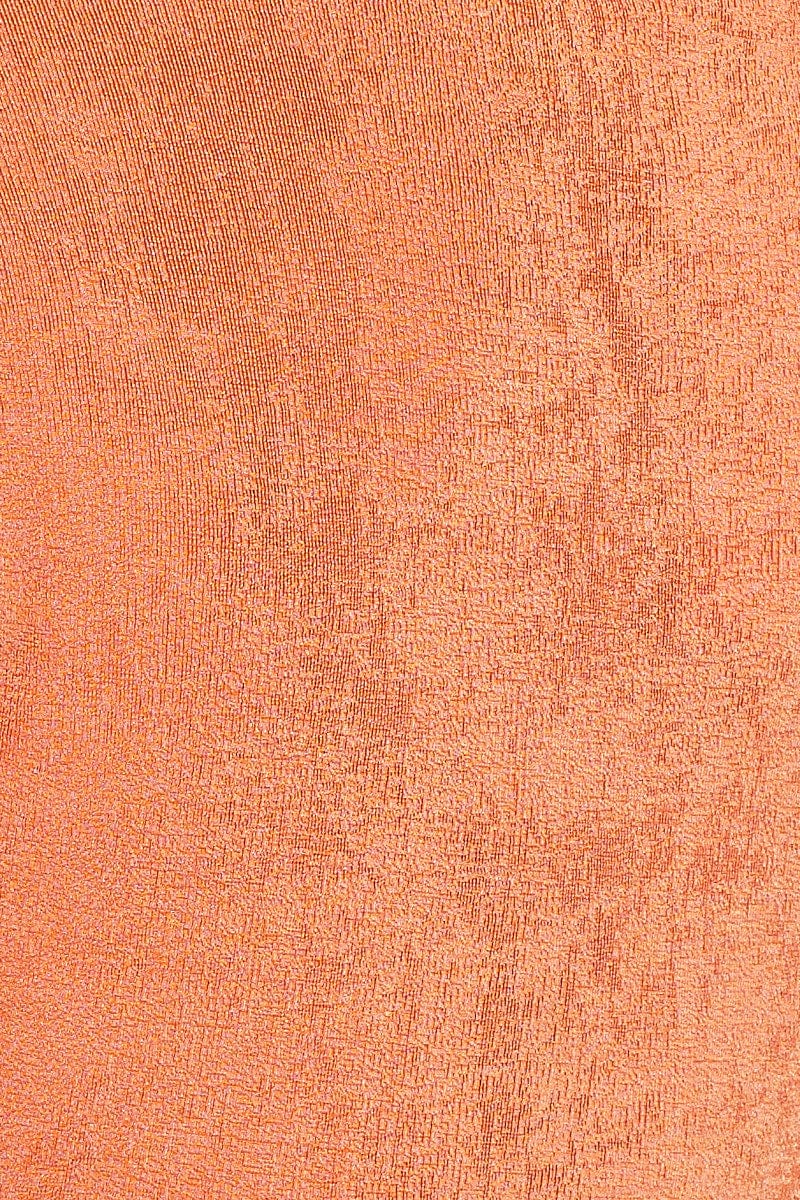 Orange Jersey Shirt Long Sleeve Ruche