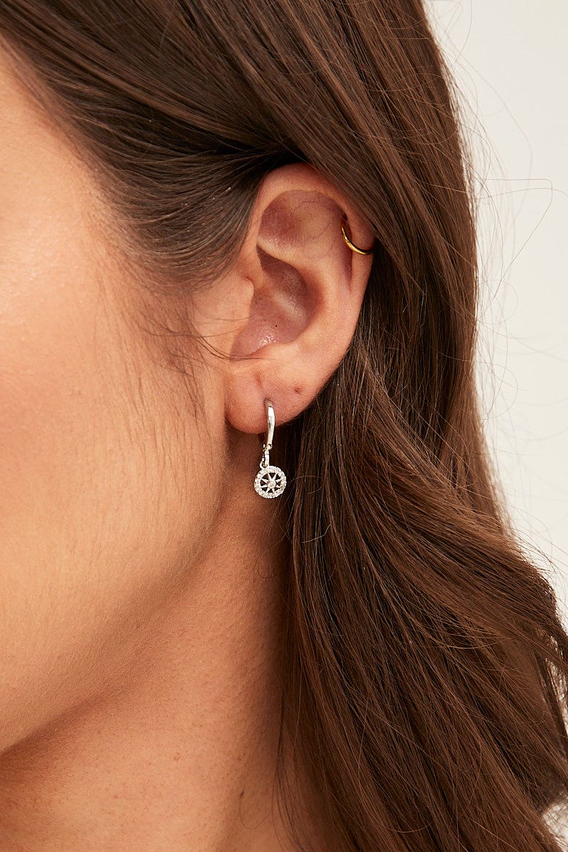 Silver Rhinestone Earrings