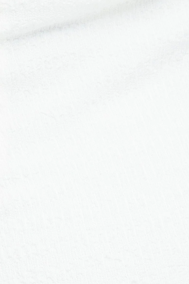 White Midi Dress Cut Out Textured Fabric