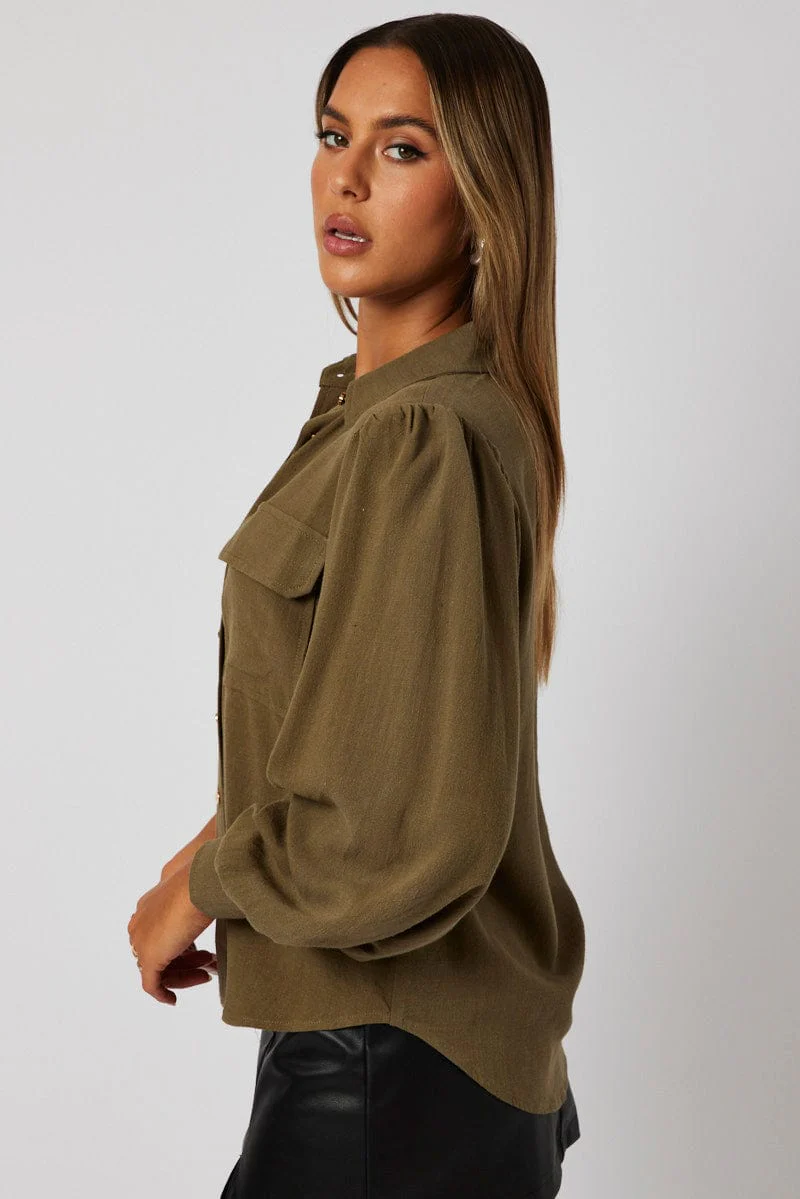 Green Utility Shirt Long Sleeve