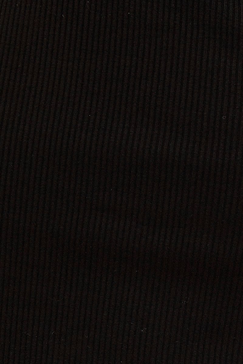 Black Crop Top Sleeveless One Shoulder