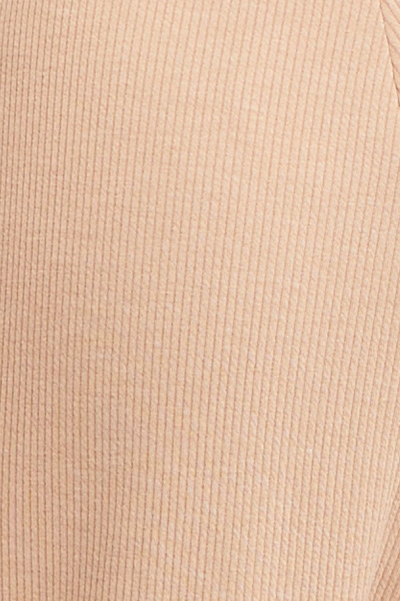 Beige Wide Leg Pants High Rise