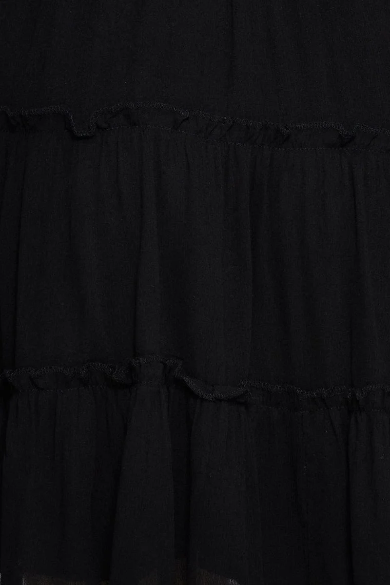 Black Mini Dress Square Neck