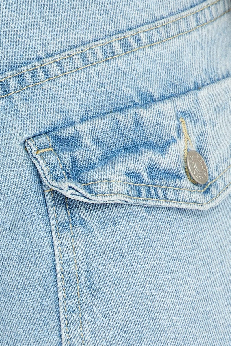 Denim Multi Pocket Cargo Jeans