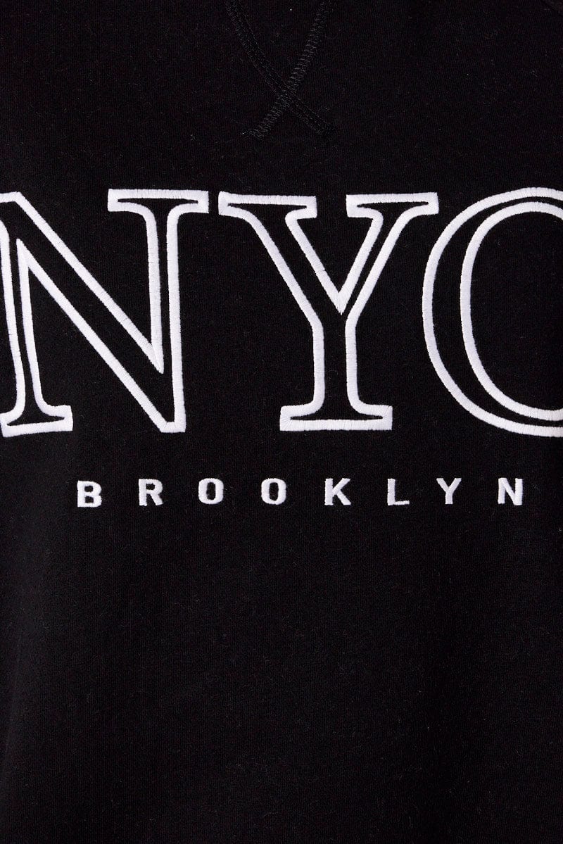 Black Graphic Sweater Long Sleeve