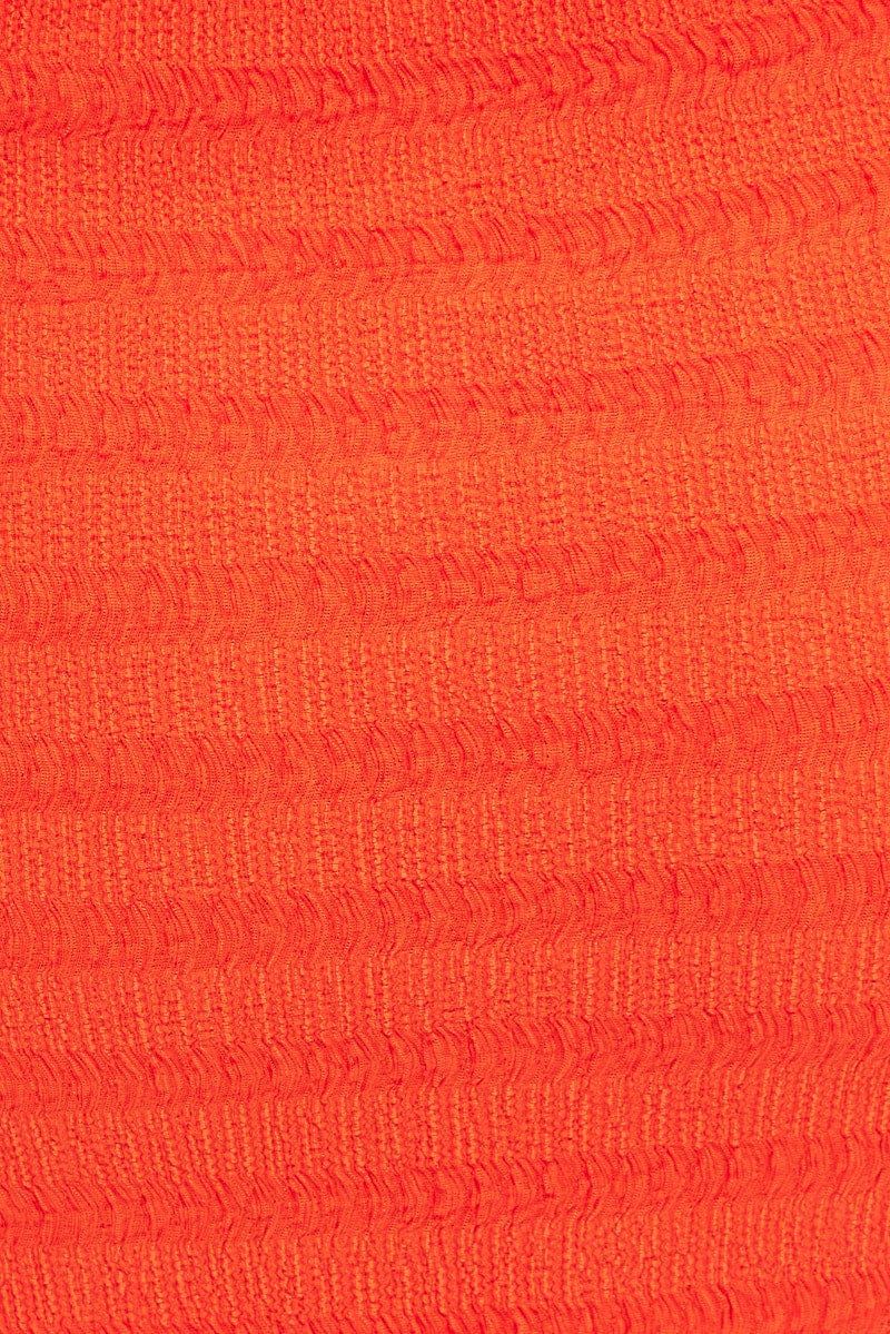 Orange Maxi Skirt Bodycon Textured Jersey