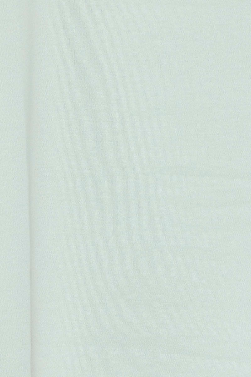 Green T Shirt Short Sleeve Crop Crew Neck Cotton