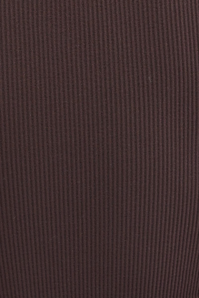 Brown T Shirt Short Sleeve V Neck Seamless