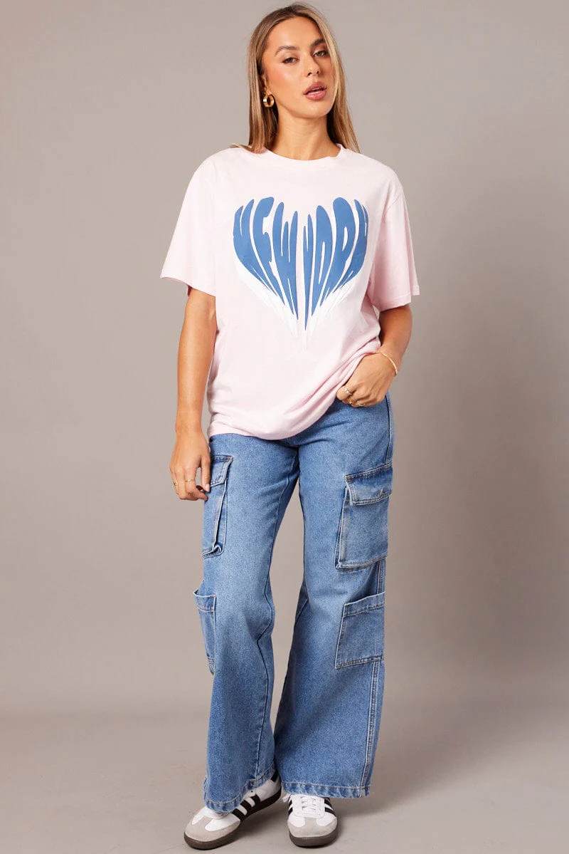 Pink Graphic Tee Short Sleeve