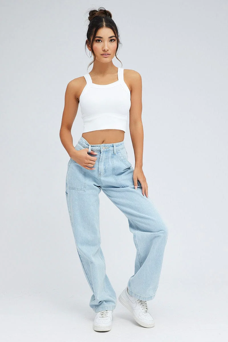 White Singlet Top Seamless