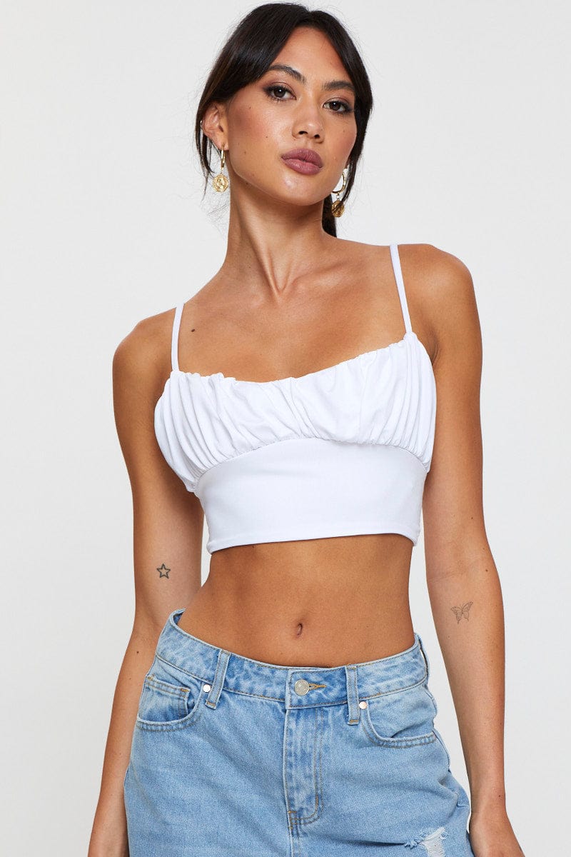 White Tie Back Top Cami