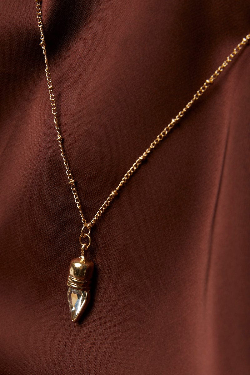 Gold Tapered Pendent Necklace