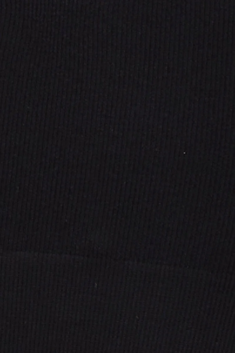 Black High Neck Rib Bind Detail Seamless Tank