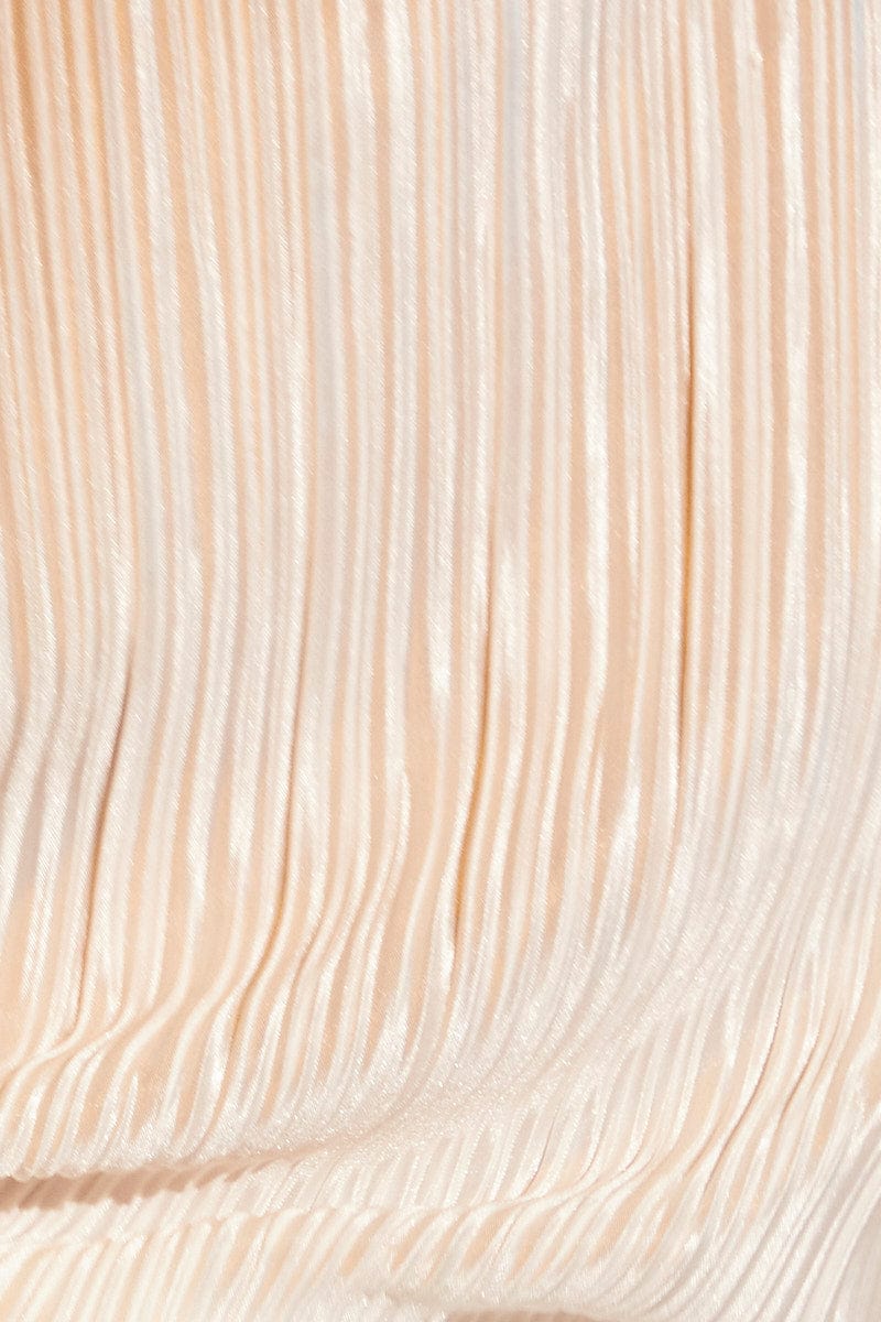 White Plisse Pant Wide Leg