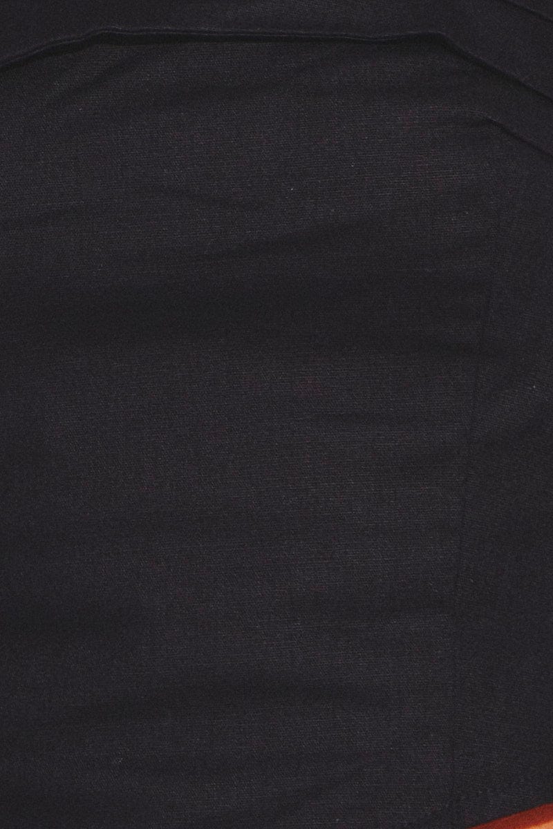 Black Corset Bandeau Top Strapless Crop Shirred Back