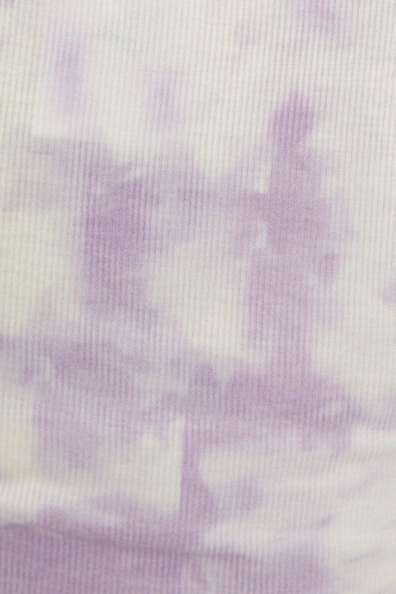 Purple Tie Dye Drawstring Top