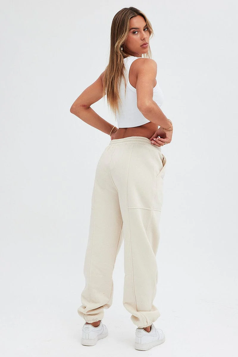 Camel Track Pants High Rise Jogger
