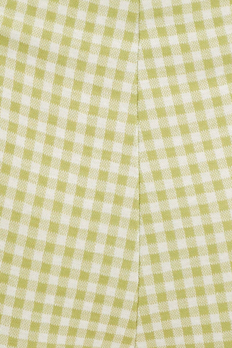 Check Flare Pants High Rise