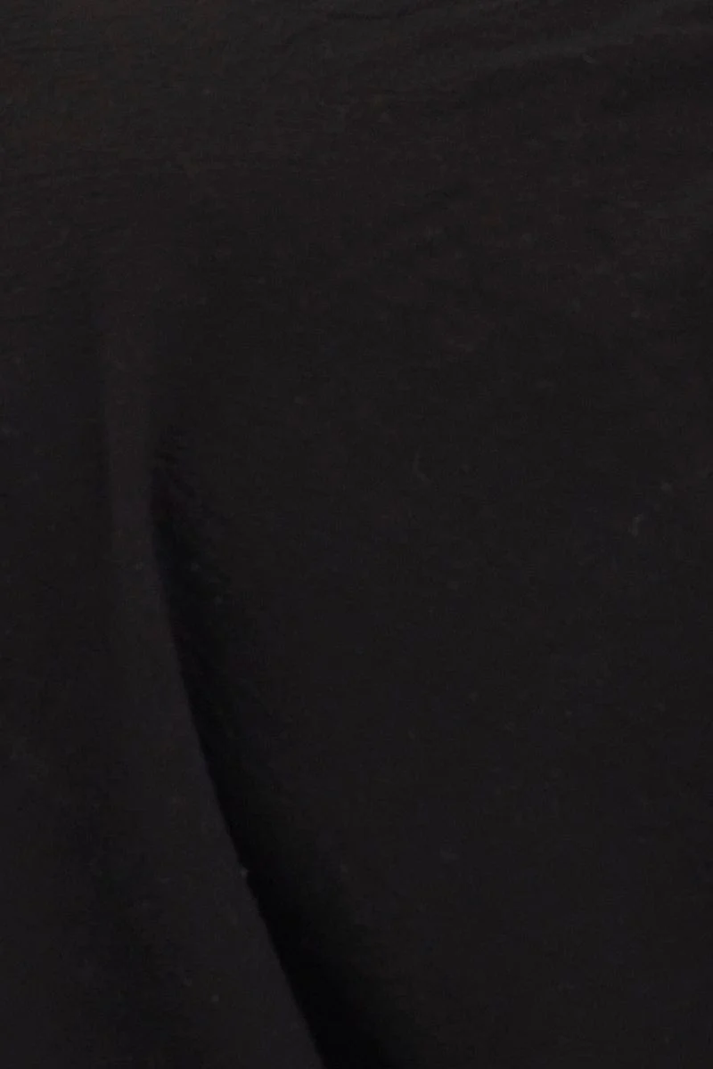 Black Shirred Dress Puff Sleeve Maxi