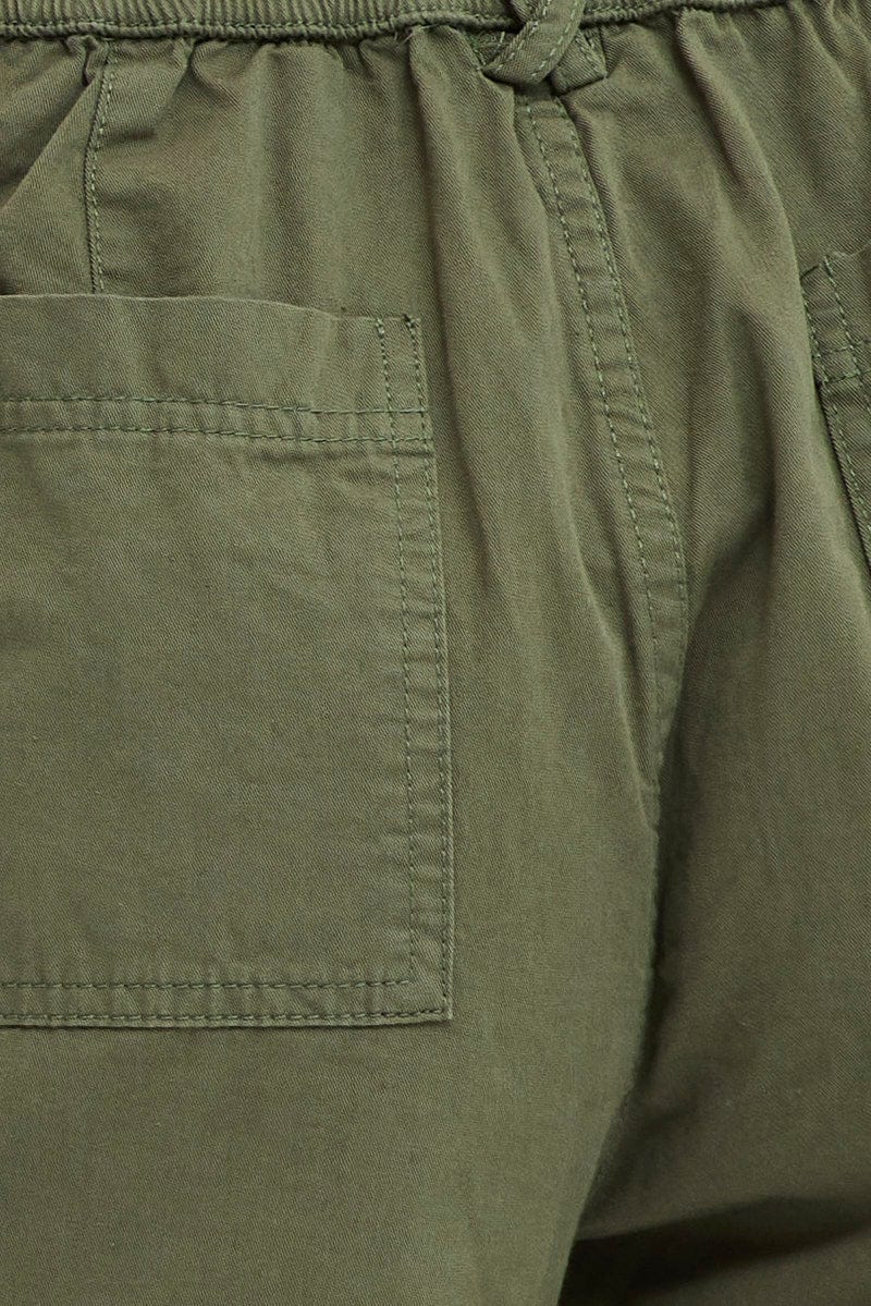 Green Cargo Pants High Rise