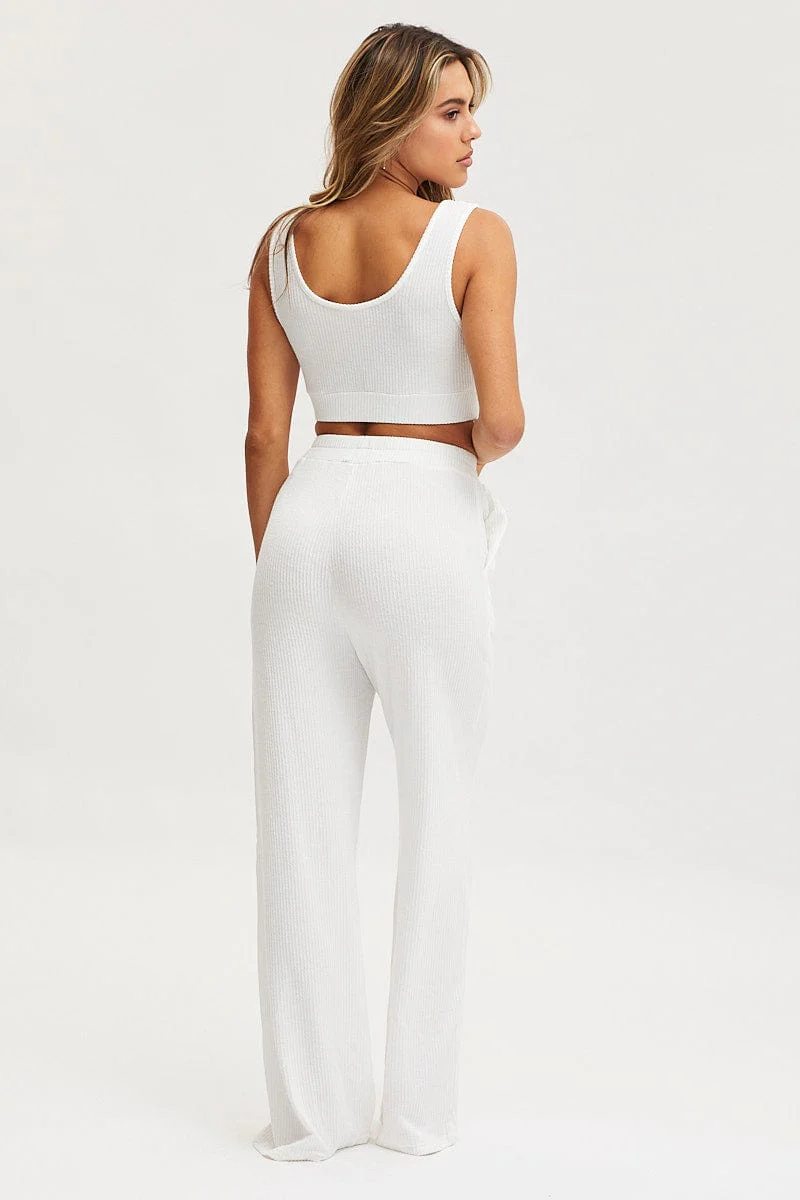 White Jersey Loungewear Sleeveless