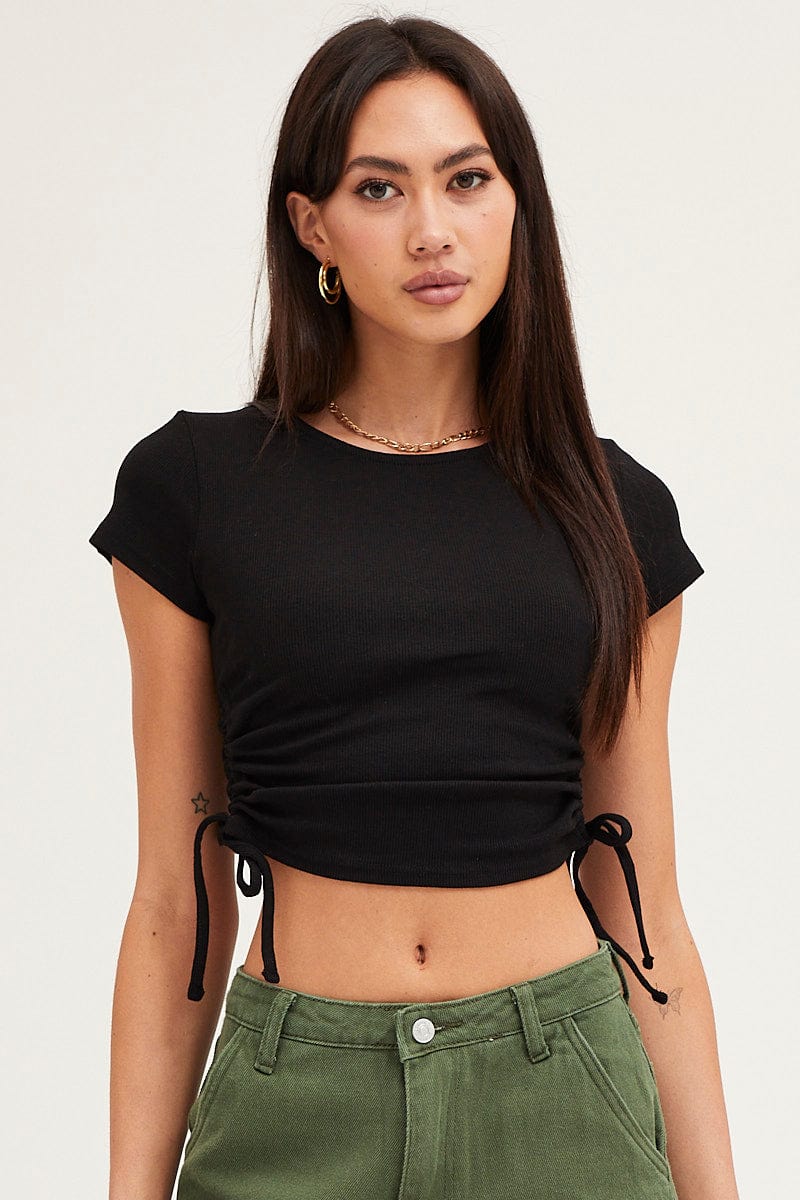 Black Tie Side Baby Tee