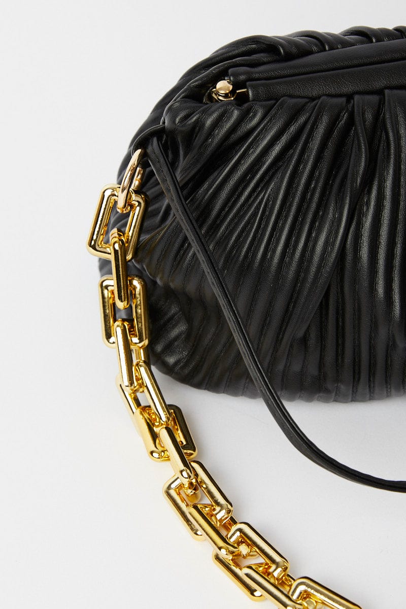 Black Ruched Crossbody Bag