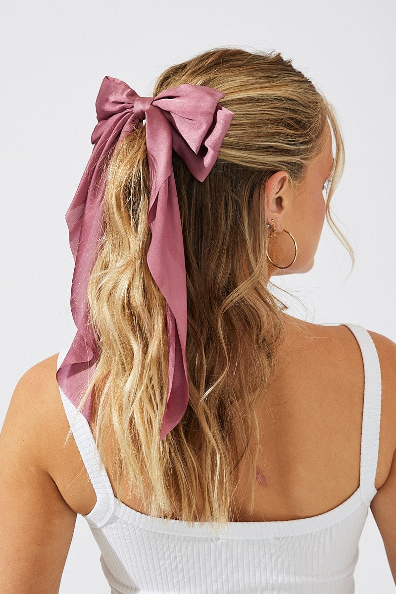 Pink Large Bow Hair Clip