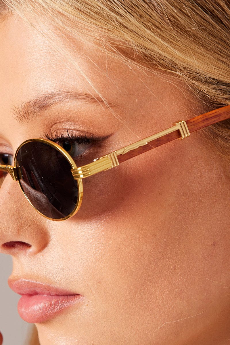 Grey Oval Sunglasses