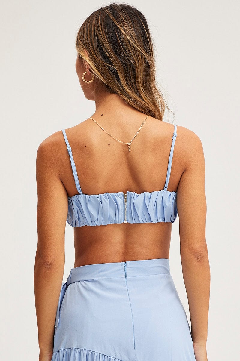 Blue Bralette Top Sleeveless