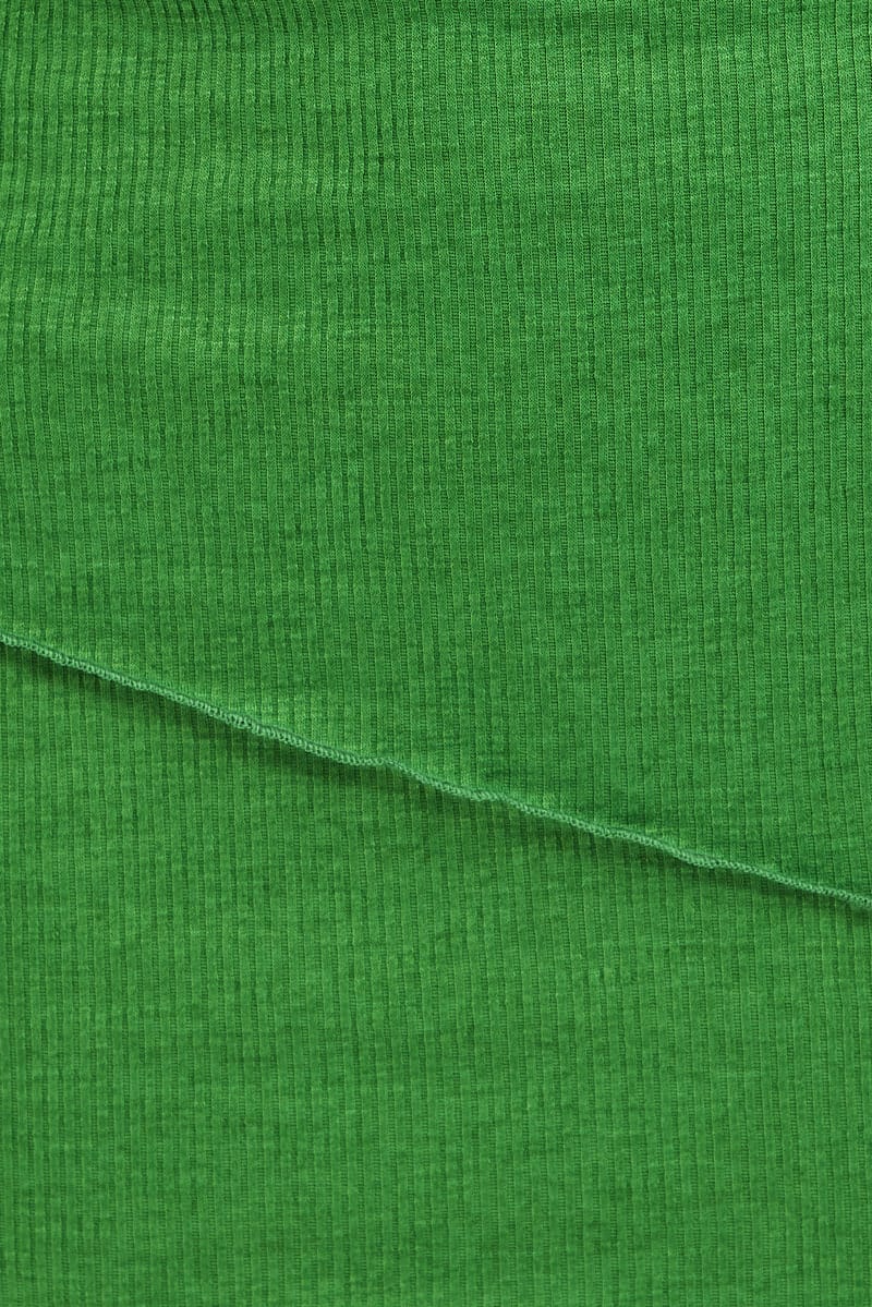 Green Boob Tube Dress Mini Bodycon Ribbed Bandeau