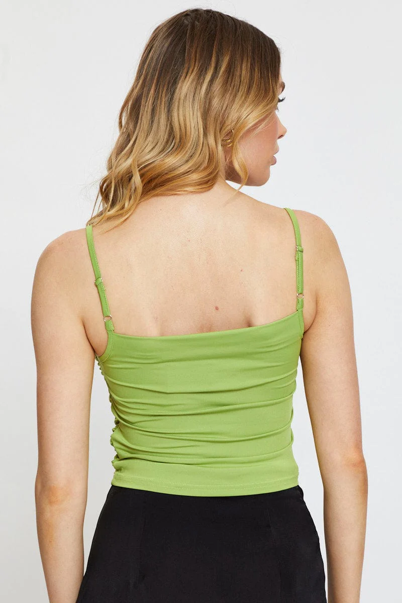 Green Ruched Top