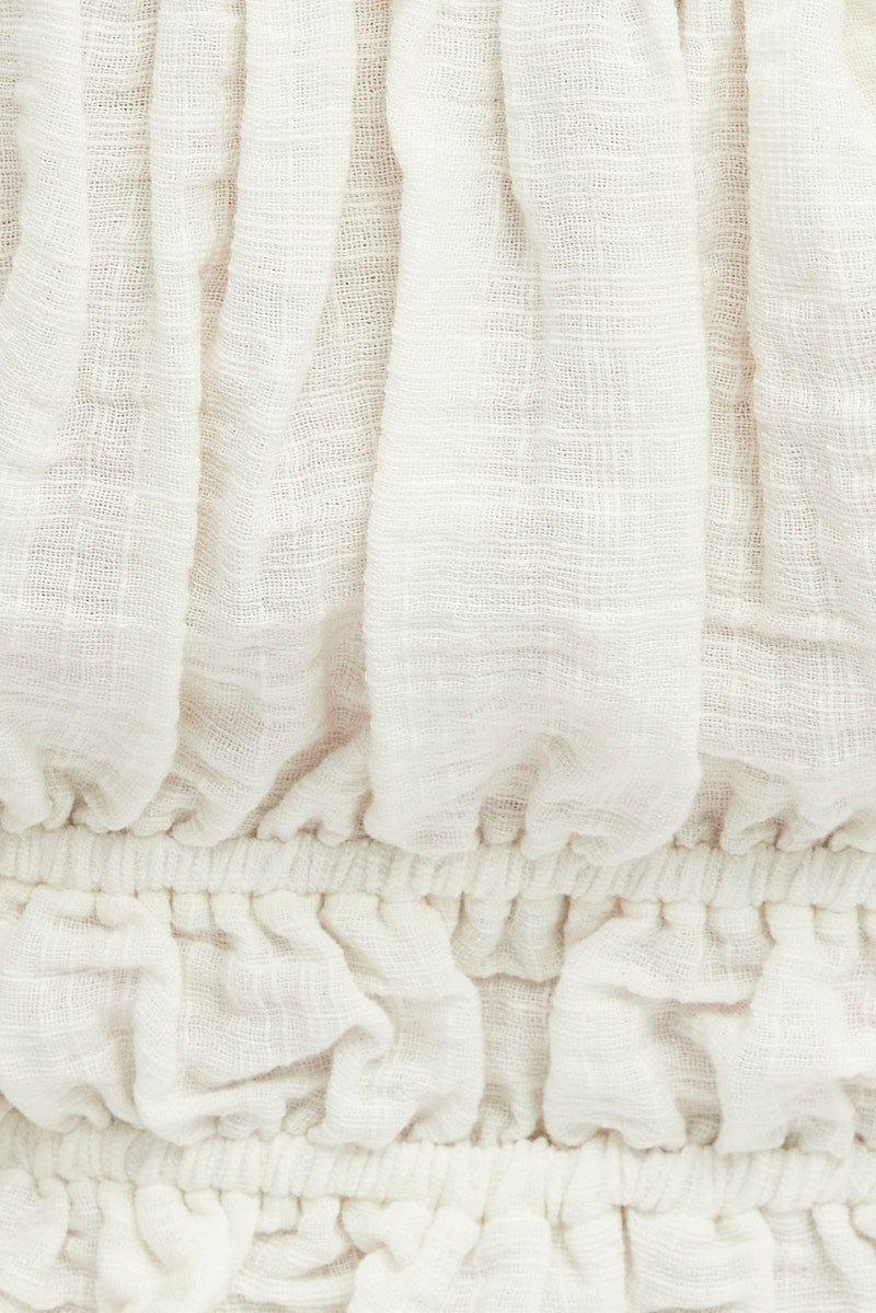 White Crop Top Short Sleeve