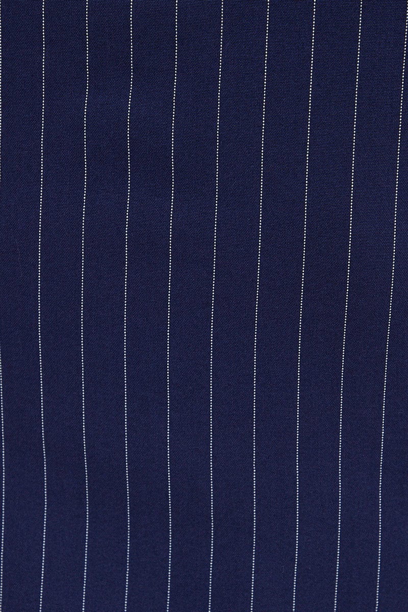 Blue Stripe Bodycon Dress Strapless Boob Tube Mini