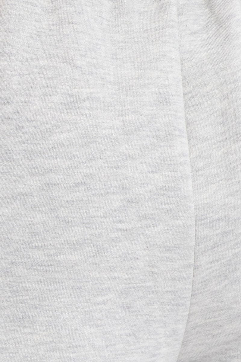 Grey Wide Leg Track Pants High Rise