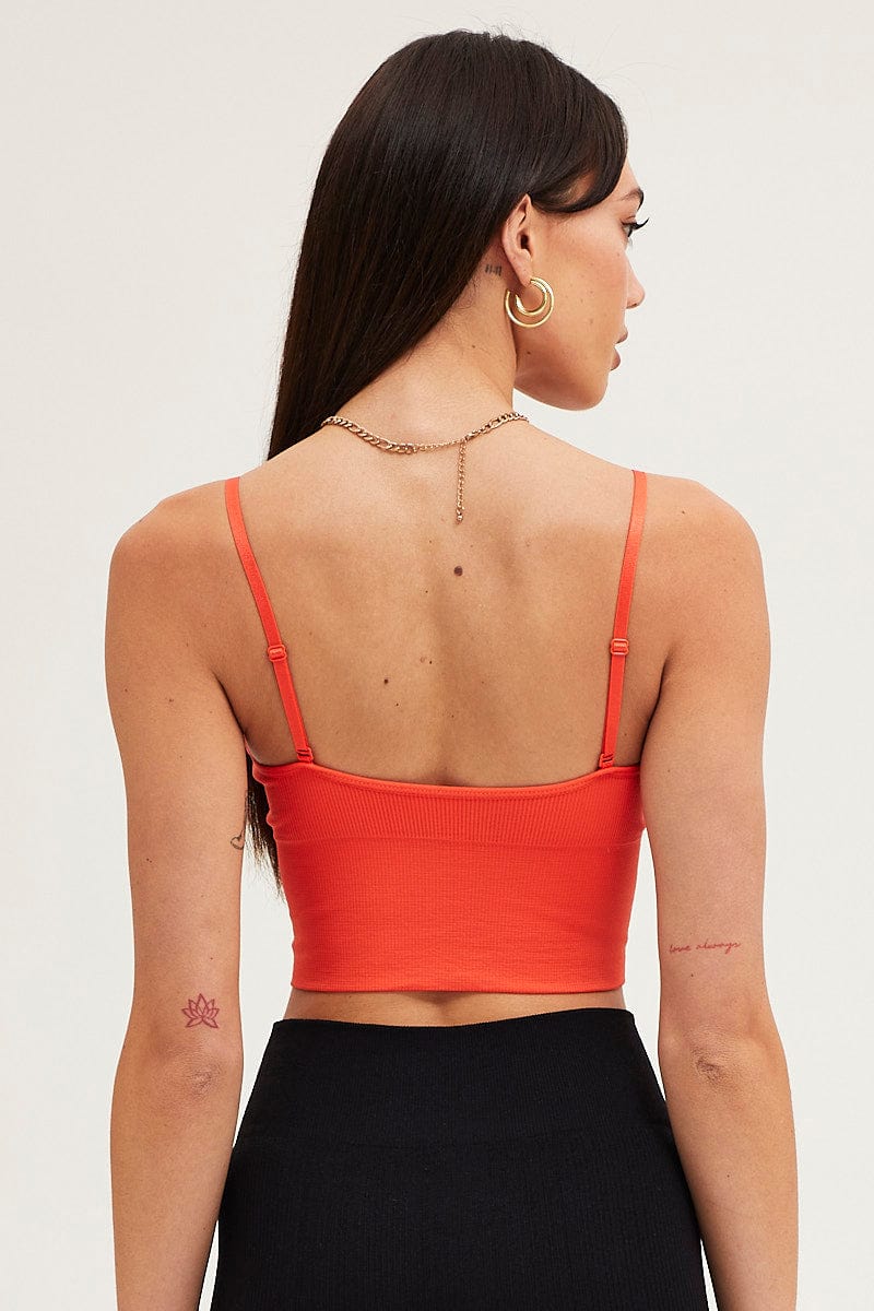 Orange Crop Singlet Top Seamless