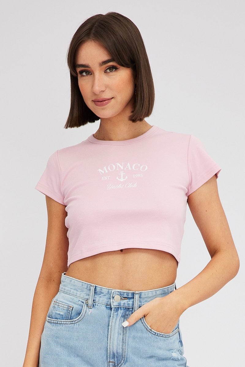 Pink Graphic Tee Short Sleeve