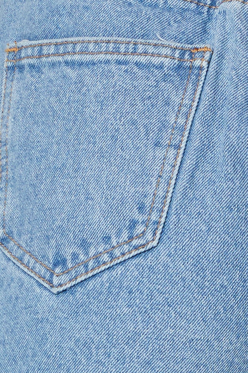 Blue Paper Bag Denim Shorts Relaxed