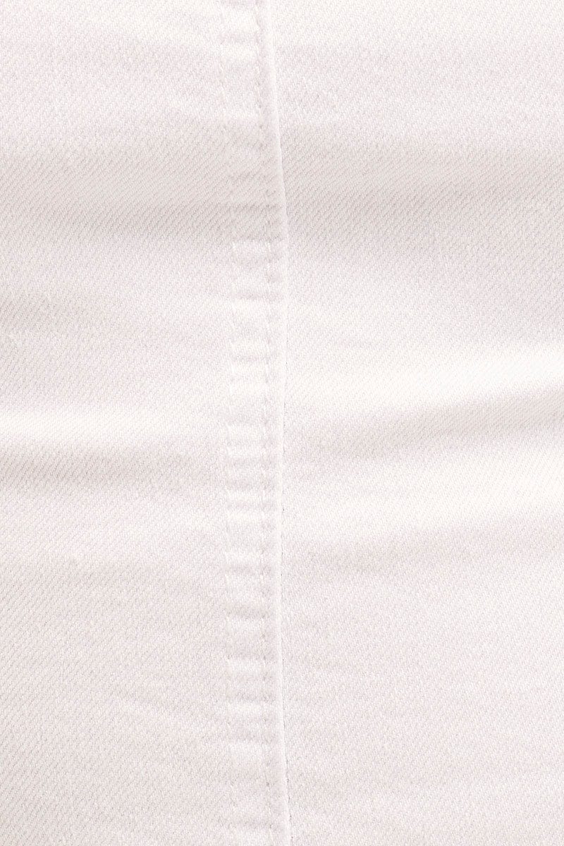 White Corset Top Sleeveless Crop Stretch Denim