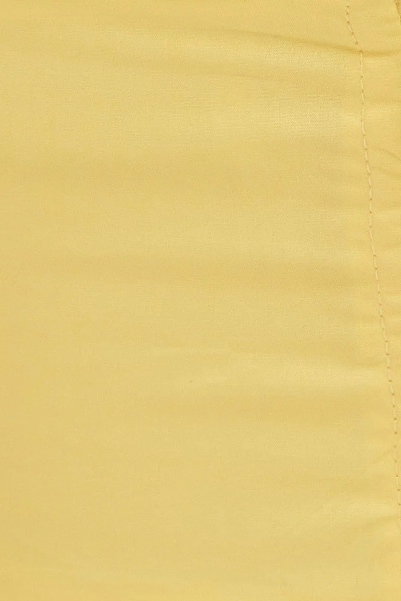 Yellow Crop Top Adjustable Straps Cotton