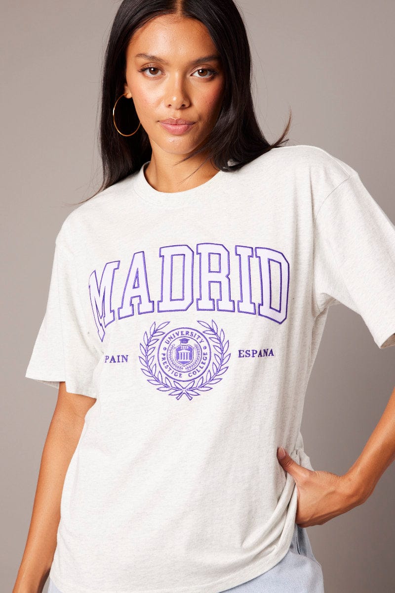 Grey Graphic Tee Short Sleeve